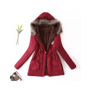 Casaca Parka Mujer con Capucha Guinda
