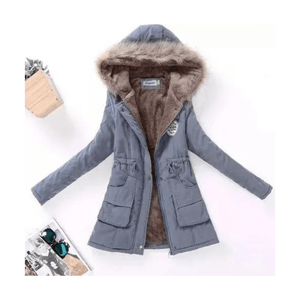 Casaca Parka Mujer con Capucha Plomo