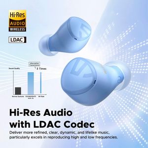 Audifonos Soundpeats Mini HS Hi-Res Audio LDAC ENC Celeste