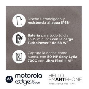 Smartphone MOTOROLA Edge 50 Fusion 6.7" 8GB 256GB 50MP+13MP Azul Ártico + Buds