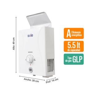 Terma a Gas Sole Control Total GLP 5.5L + Accesorios