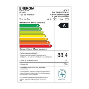 Terma a Gas Sole Control Total GLP 10L + Accesorios