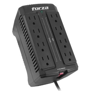Estabilizador de voltaje Forza FVR-902 900VA/450W 8 salidas, largo de cable 1 m, negro