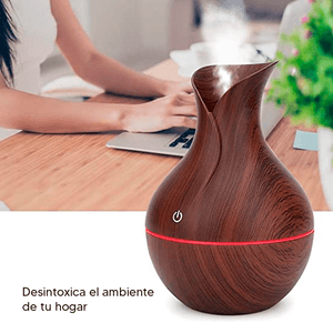 Purificador de Aire con Forma de Florero Madera Oscura