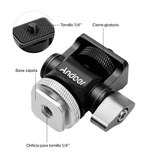 Adaptador Rótulo Zapata Fría A Tornillo Universal Cámara Micrófono Luz