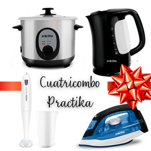 Cuatricombo Practika Arrocera-Hervidor-Batidora de Inmersion-Plancha