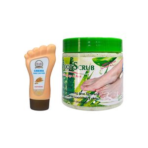 Crema Avena120ml + Exfoliante para los Pies Aloe Vera 500ml Wokali