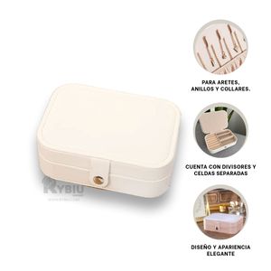 Joyero Organizador Medida 16x11x5 cm de Color Blanco