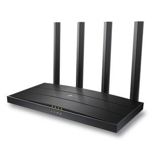 Router TP-Link AX1500 Wifi 6, inalámbrico, doble banda, 300 Mbps en 2.4Ghz y 1201 Mbps en 5Ghz, 4 antenas, 1Ghz Dual Core, negro