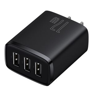 Cargador de pared Baseus CCXJ020001 17W, 3 puertos USB, negro