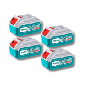 Pack de 4 Baterías 20v 5ah  + cargador Rápido y Maletín Total TFBCLI20245