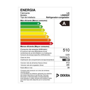 Refrigeradora LG Syde By Syde  GS66SDP 617L Plateado