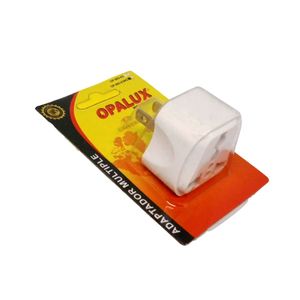 Adaptador X2 Unid Enchufe Multiple Plano Op603 A3 Opalux Blanco