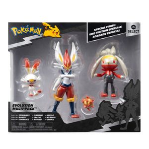 Figura Pack X3 Pokemon Evolucion Scorbunny