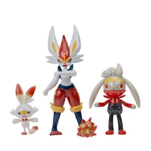 Figura Pack X3 Pokemon Evolucion Scorbunny