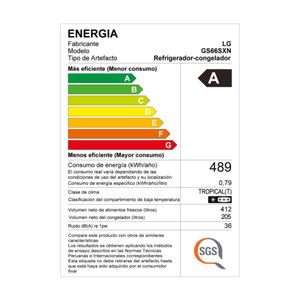 Refrigeradora LG Syde By Syde  GS66SXN 617L Plateado