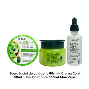 Suero facial colageno 50ml + Crema 3en1 50ml + Gel 300ml Aloe Vera