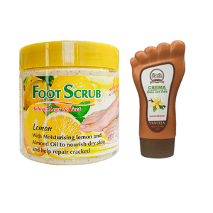 Crema Vainilla + Exfoliante para los Pies 120ml Limon 500ml Wokali