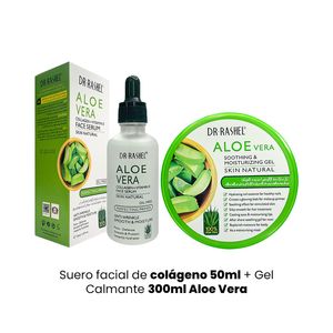 Suero facial de colageno 50ml + Gel Calmante 300ml Aloe Vera