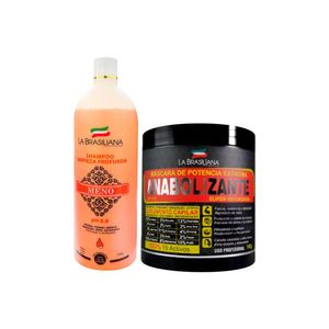 Shampoo Limpieza Profunda meno + Mascara Anabolizante La Brasiliana