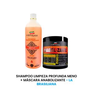 Shampoo Limpieza Profunda meno + Mascara Anabolizante La Brasiliana