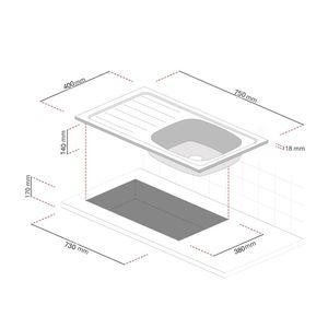 Lavadero Essential Sp 1 Poza Acero Inoxidable 75x40cm Splendid