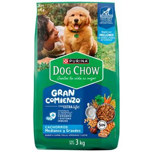 Comida para Perros DOG CHOW Cachorros Medianos y Grandes Bolsa de 3Kg