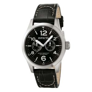 Reloj  Invicta 0764 Clasico Hombre Fechador 2 Esferas Piel- Negro