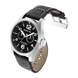 Reloj  Invicta 0764 Clasico Hombre Fechador 2 Esferas Piel- Negro