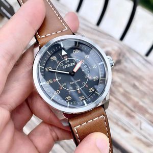 Reloj Citizen Eco Drive Aviator AW1360-12H Solar Fecha Acero Inoxidable Dial Gris