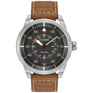 Reloj Citizen Eco Drive Aviator AW1360-12H Solar Fecha Acero Inoxidable Dial Gris
