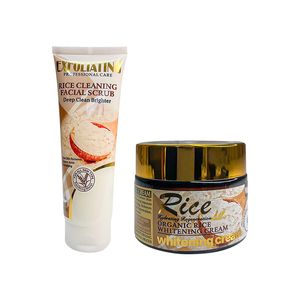 Pack de Arroz Exfoliante 120ml + Crema Blanqueadora 55 Gramos Fruit of the Wokali