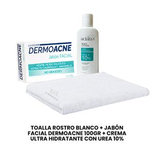 Toalla Blanco + Jabon Dermoacne 100Gr + Crema Ultra urea 10% 450Gr