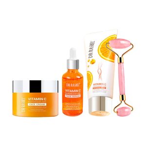 Crema facial 50Gr + Suero 50ml + Crema Corporal con Vitamina C + Rodillo Facial