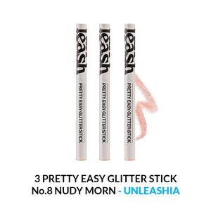 Pretty Easy Glitter Stick Unleashia No.8 Nudy Morn 3 Unidades