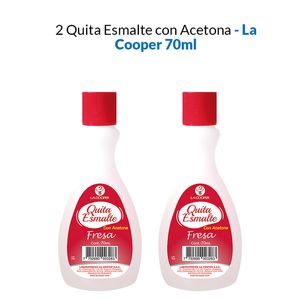 Quita Esmalte con Acetona Fresa La Cooper 70ml 2 Unidades