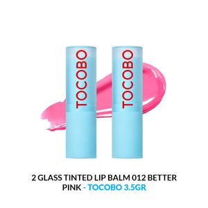 Glass Tinted Lip Balm 12 Better Pink 3.5 Gramos Tocobo 2 Unidades