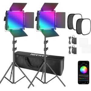 Kit de 2 Luces Neewer 660 Rgb Led con Soportes Y Softboxes