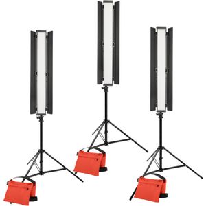 Kit de Iluminación Genaray Three Point Lighting 36 Soft Strip 3 Light Standard con Soportes de Luz