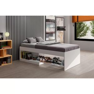 Cama Moderna Juvenil 1 Plaza Freud color Blanco 1 puerta TU MESITA