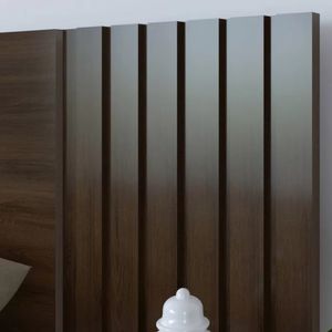 Cama + Cabecera + Veladores Flotantes Ivanna color Wengue TU MESITA 2 plazas