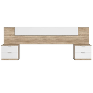 Cabecera + Veladores Greta Cama 2 Plazas Bicolor - Muebles Bonno