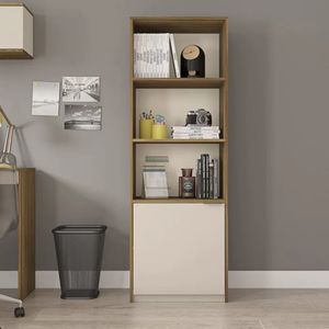 Librero Minimalista Navarra color Marrón/Blanco TU MESITA 1 puerta