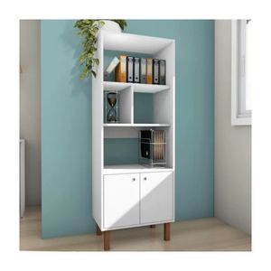 Librero Clásico Francis color Blanco 2 puertas TU MESITA