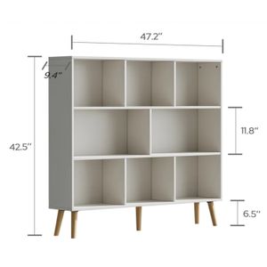 Estante Librero Vintage Velarde Blanco R&R MUEBLES