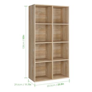 Estante Librero Moderno Ursula Marrón Claro R&R MUEBLES