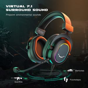Audífono Fifine Ampligame H6 RGB Sonido 7.1 Negro