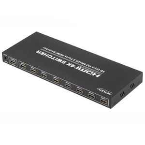Switch HDMI 2.0 8 Puertos 4K 60Hz 3D HDR HDCP 2.2 8x1 18GBps NETCOM