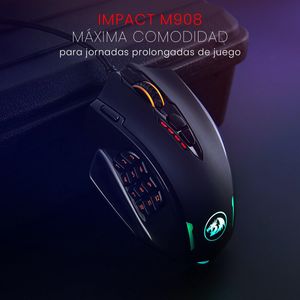 Mouse Redragon Impact M908 Wired 12400 dpi Negro