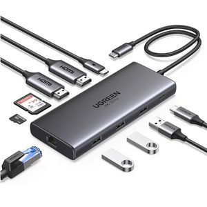 Adaptador Tipo C 10 En 1 Multiport Hub Estacion Lan Hdmi 8K 4k Ugreen